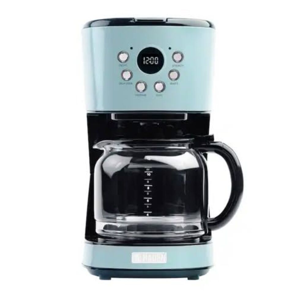 NIB 12-Cup Programmable Coffee Maker with Strength Control Timer - Turquoise